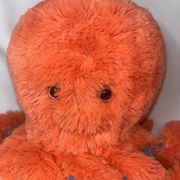 Manhattan Toy Co  Octopus Aqua Blue Coral Orange Tentacles Very Soft Clean Plush - Picture 2 of 15